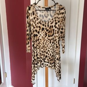 Leopard Print 3/4 Length Sleeve Karen Kane Top